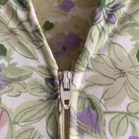 Vintage 1960s/50s Shelton Stroller Green Floral Belted Circle Skirt Dress M/L - Picture 7 of 15